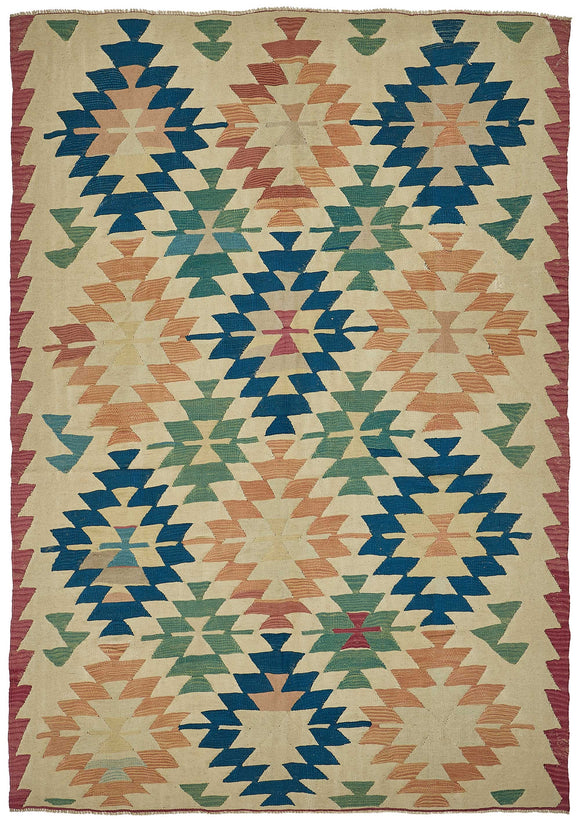 6x8 Handwoven Oushak Kilim Rug - 50610