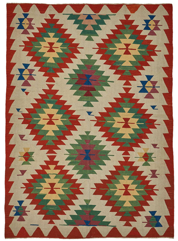 6x8 Handwoven Oushak Kilim Rug - 50612