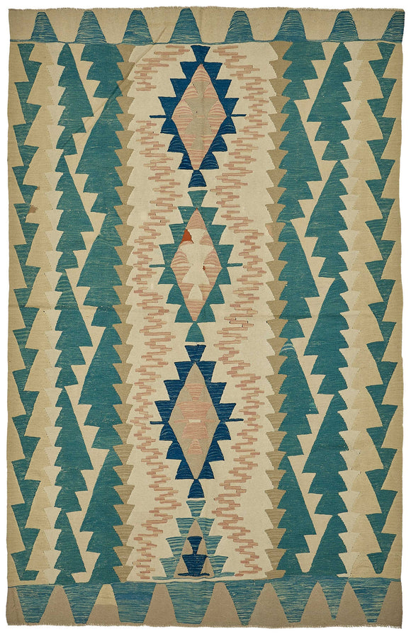 6x10 Handwoven Oushak Kilim Rug - 50613