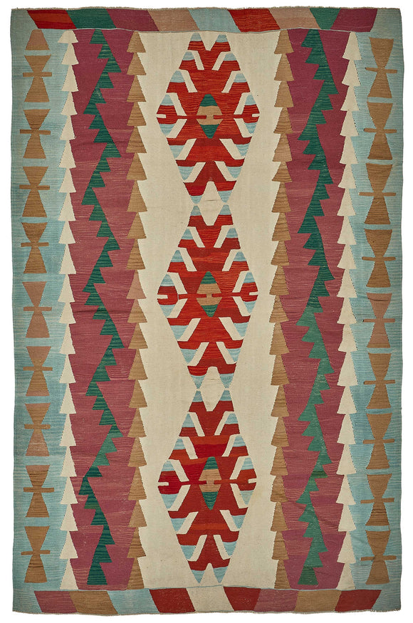 7x11 Handwoven Oushak Kilim Rug - 50614
