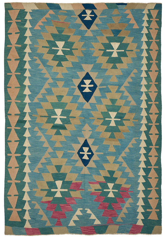 6x9 Handwoven Oushak Kilim Rug - 50615