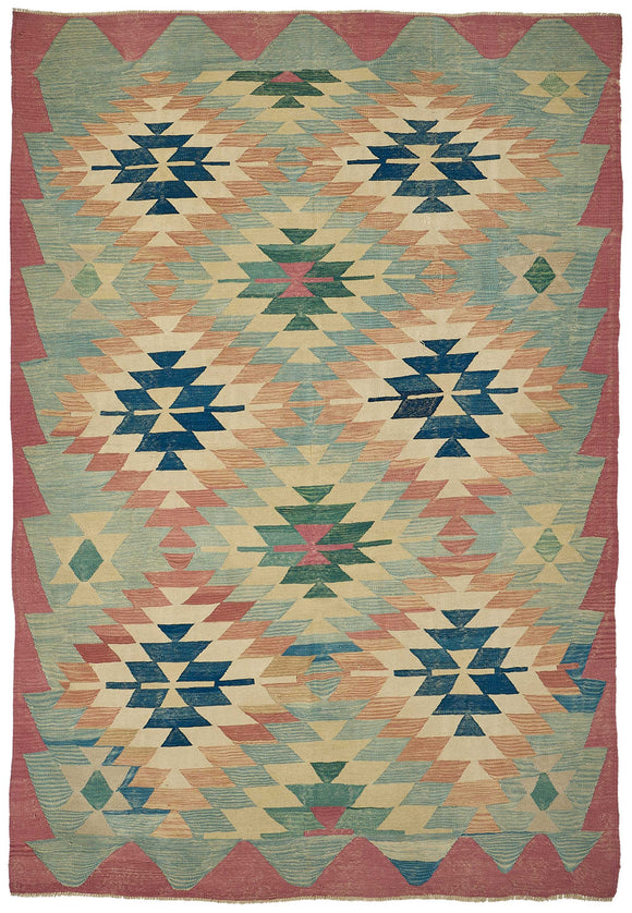 7x10 Handwoven Oushak Kilim Rug - 50616