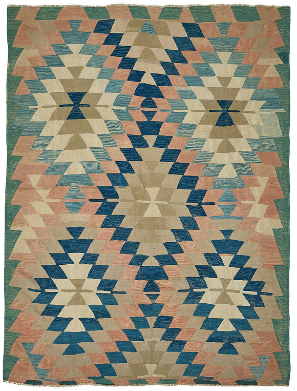 7x9 Handwoven Oushak Kilim Rug - 50630