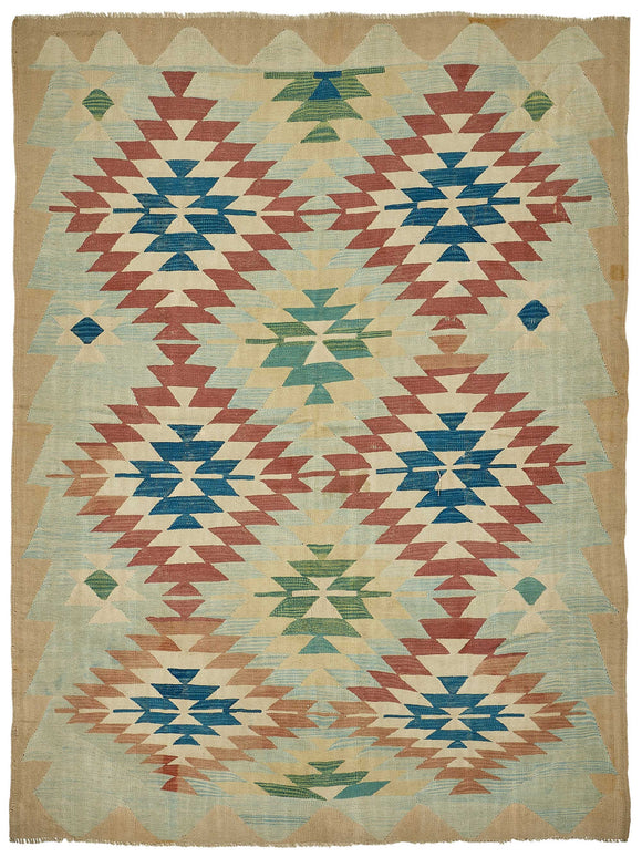6x8 Handwoven Oushak Kilim Rug - 50635