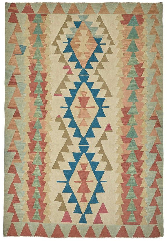7x10 Handwoven Oushak Kilim Rug - 50636