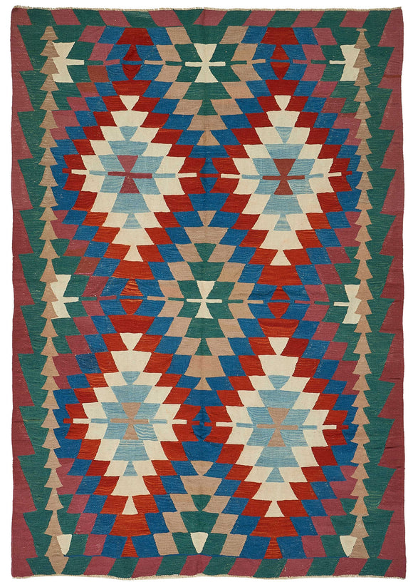 6x9 Handwoven Oushak Kilim Rug - 50637
