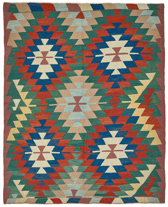7x8 Handwoven Oushak Kilim Rug - 50638
