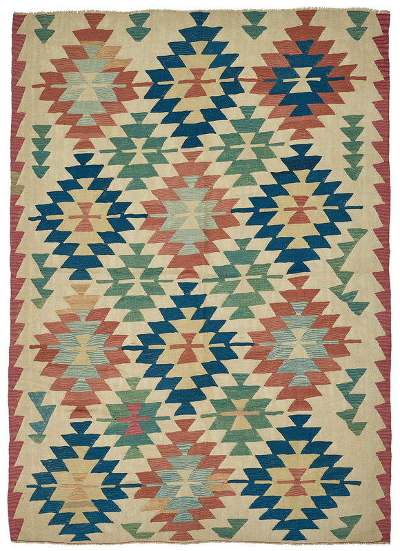6x9 Handwoven Oushak Kilim Rug - 50644