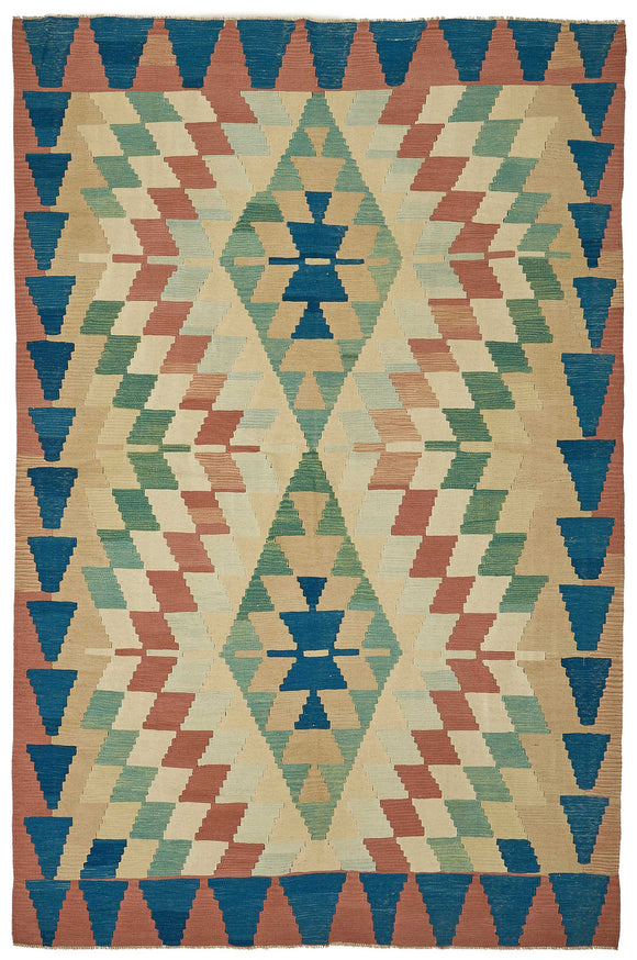7x10 Handwoven Oushak Kilim Rug - 50646