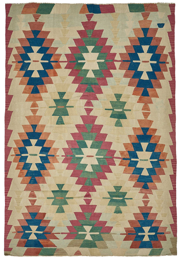 7x10 Handwoven Oushak Kilim Rug - 50647