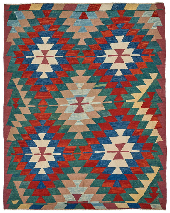 7x9 Handwoven Oushak Kilim Rug - 50648