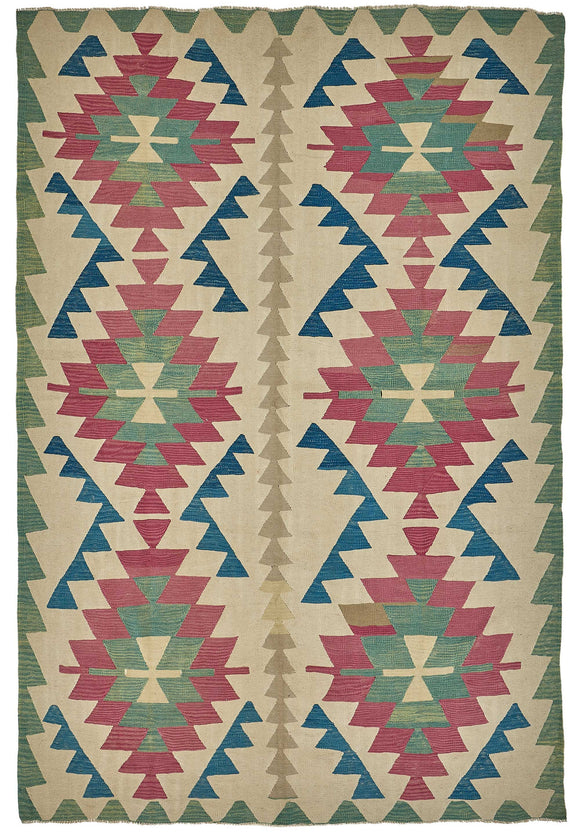 6x9 Handwoven Oushak Kilim Rug - 50658