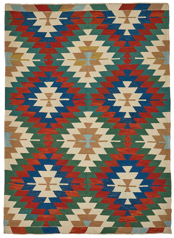7x9 Handwoven Oushak Kilim Rug - 50664