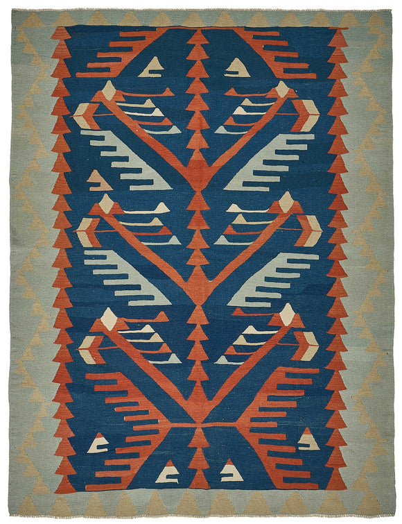 7x9 Handwoven Oushak Kilim Rug - 50667