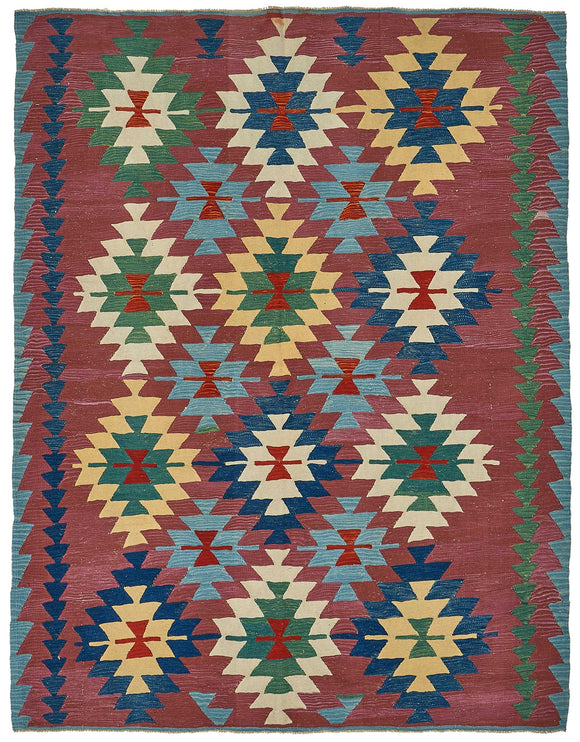7x8 Handwoven Oushak Kilim Rug - 50668
