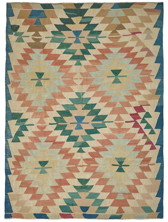 6x9 Handwoven Oushak Kilim Rug - 50672