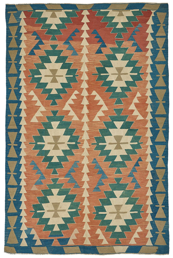 6x9 Handwoven Oushak Kilim Rug - 50675
