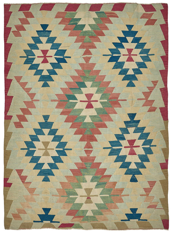 7x9 Handwoven Oushak Kilim Rug - 50676
