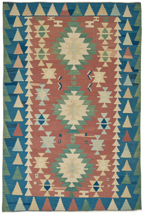 7x10 Handwoven Oushak Kilim Rug - 50680