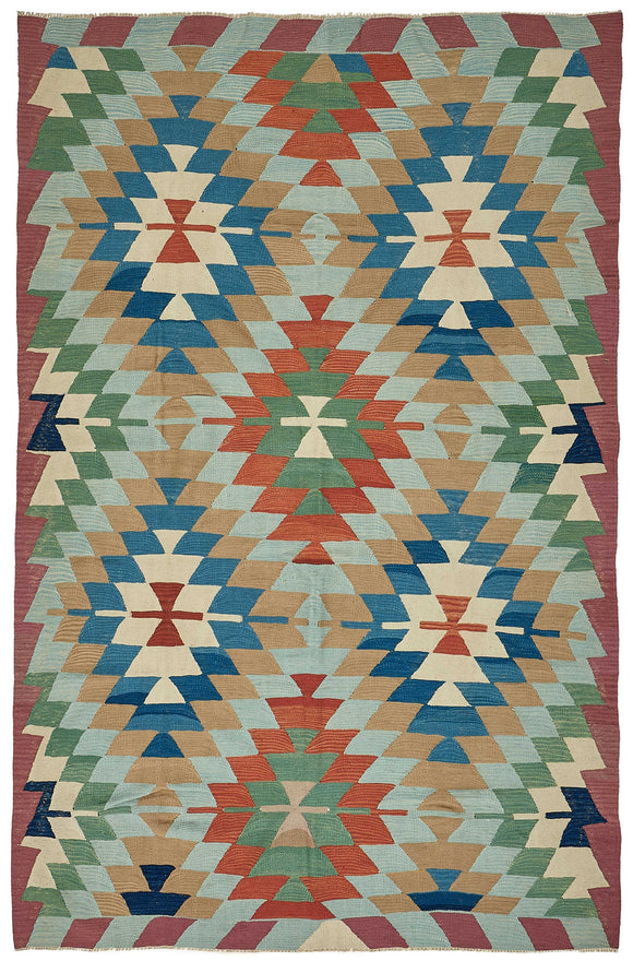 6x9 Handwoven Oushak Kilim Rug - 50682