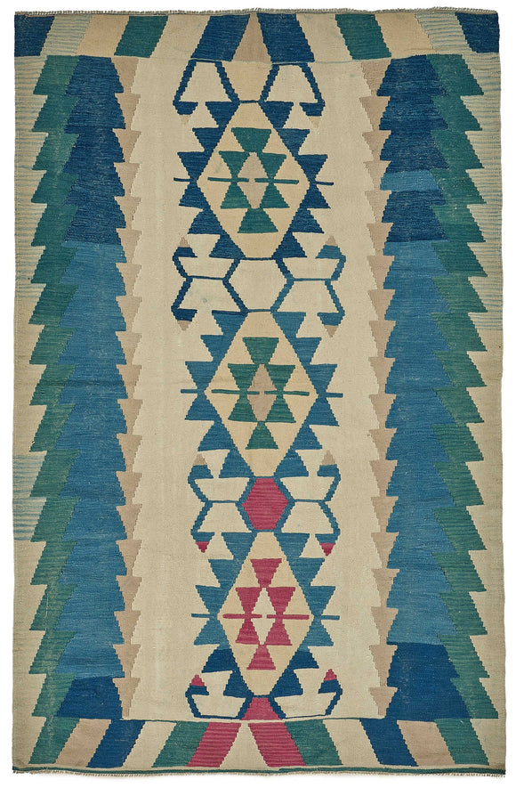 6x9 Handwoven Oushak Kilim Rug - 50684