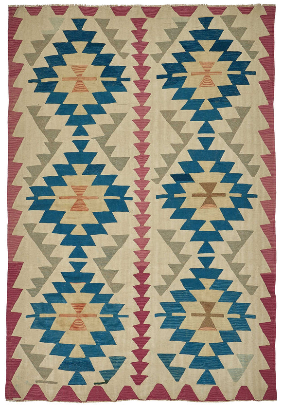6x9 Handwoven Oushak Kilim Rug - 50697