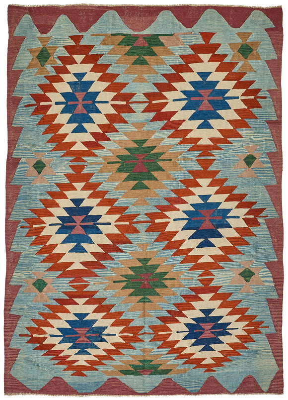 6x8 Handwoven Oushak Kilim Rug - 50703