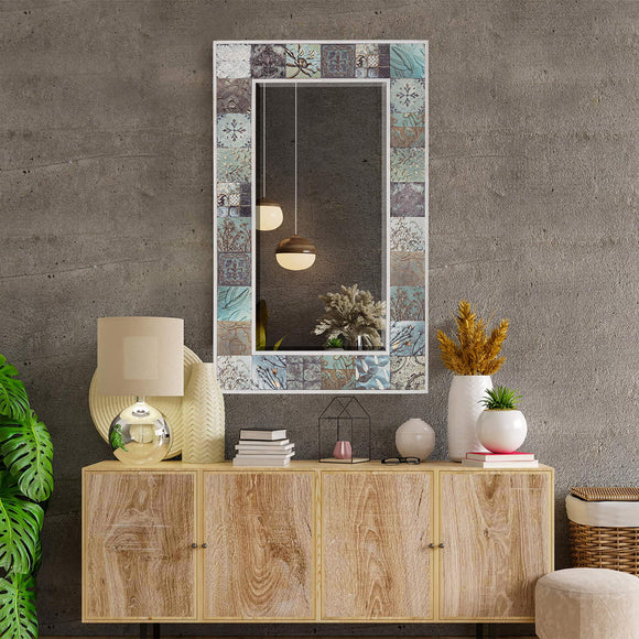 Katrina Handmade Natural Wood Framed Wall Hanging Mirror