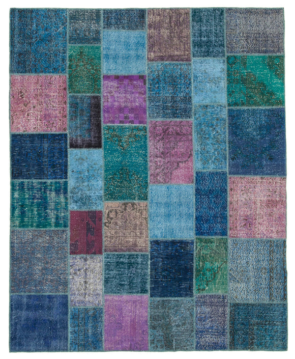 8' 1'' x 9' 11'' Hand-Knotted Turkish Patchwork Rug