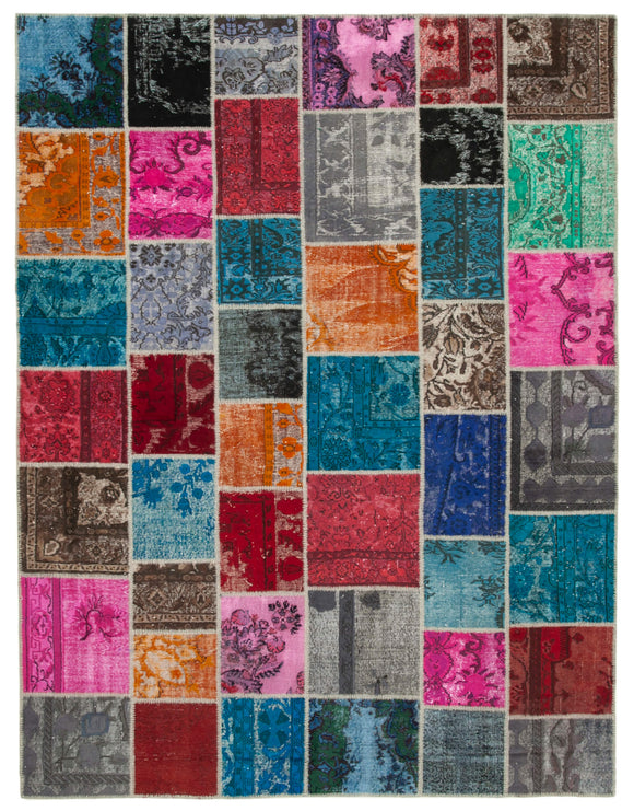 9' 1'' x 12' 0'' Hand-Knotted Turkish Patchwork Rug