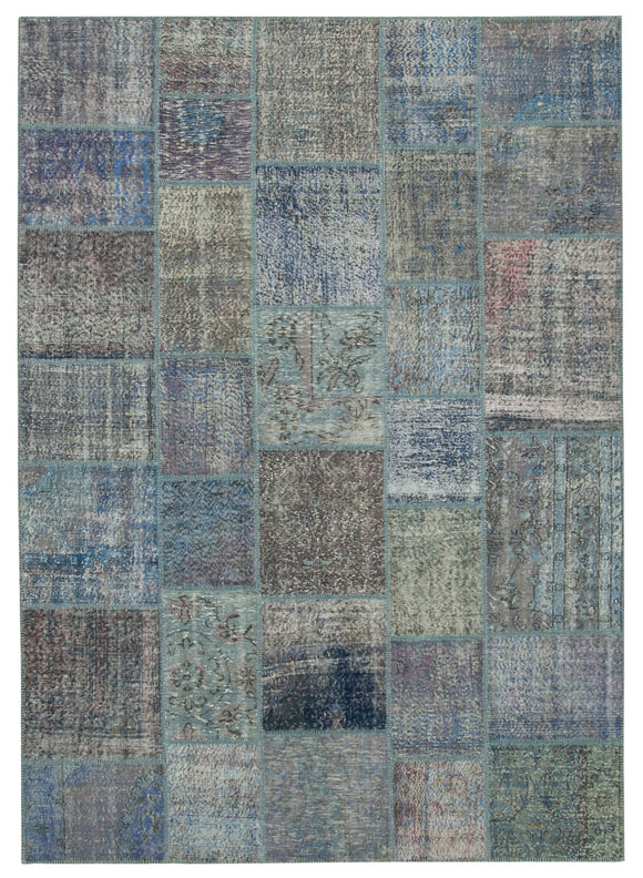 8' 3'' x 11' 7'' Hand-Knotted Turkish Patchwork Rug