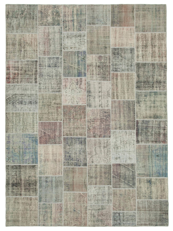 8' 6'' x 11' 7'' Hand-Knotted Turkish Patchwork Rug