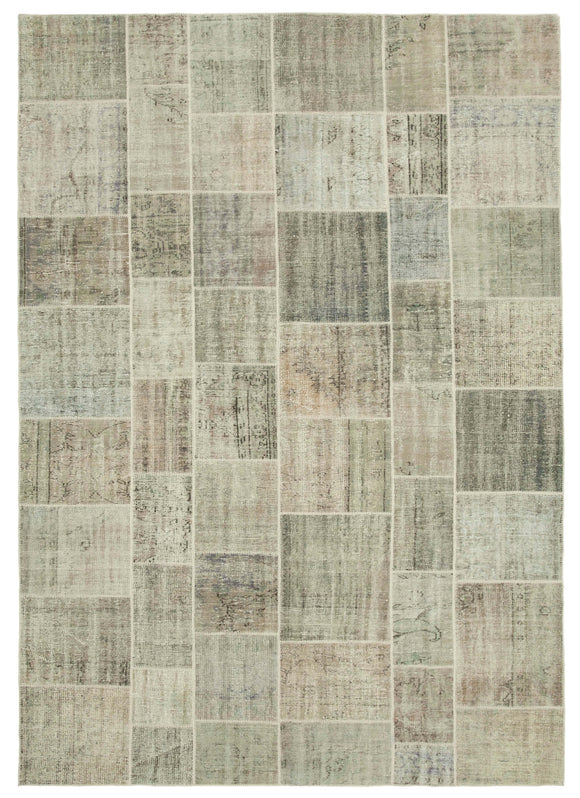 8' 2'' x 11' 6'' Hand-Knotted Turkish Patchwork Rug