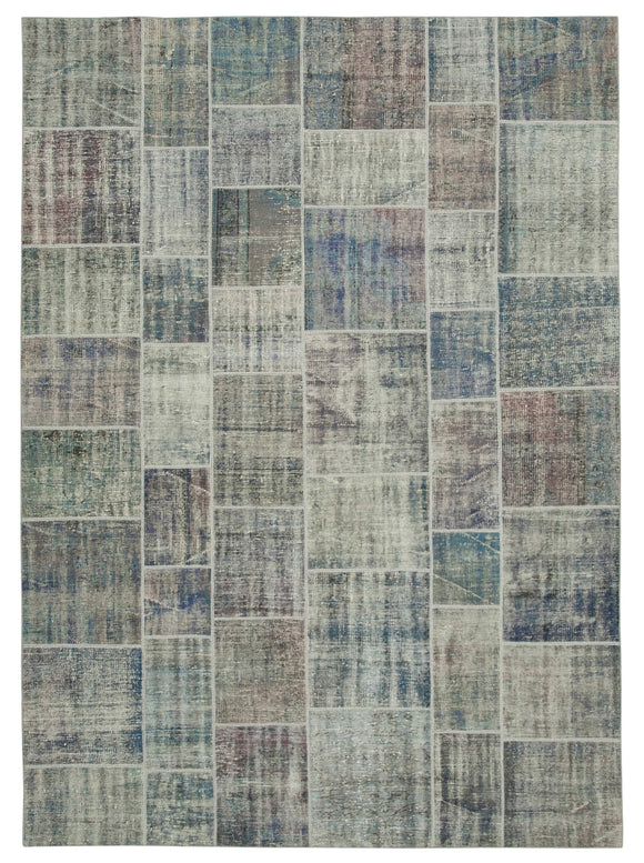 8' 3'' x 11' 8'' Hand-Knotted Turkish Patchwork Rug