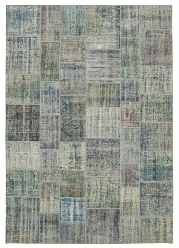 8' 2'' x 11' 9'' Hand-Knotted Turkish Patchwork Rug