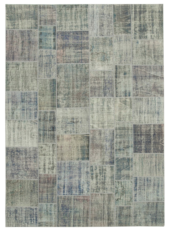 8' 3'' x 11' 8'' Hand-Knotted Turkish Patchwork Rug