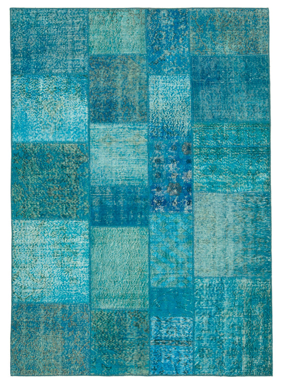 5' 7'' x 8' 0'' Hand-Knotted Turkish Patchwork Rug