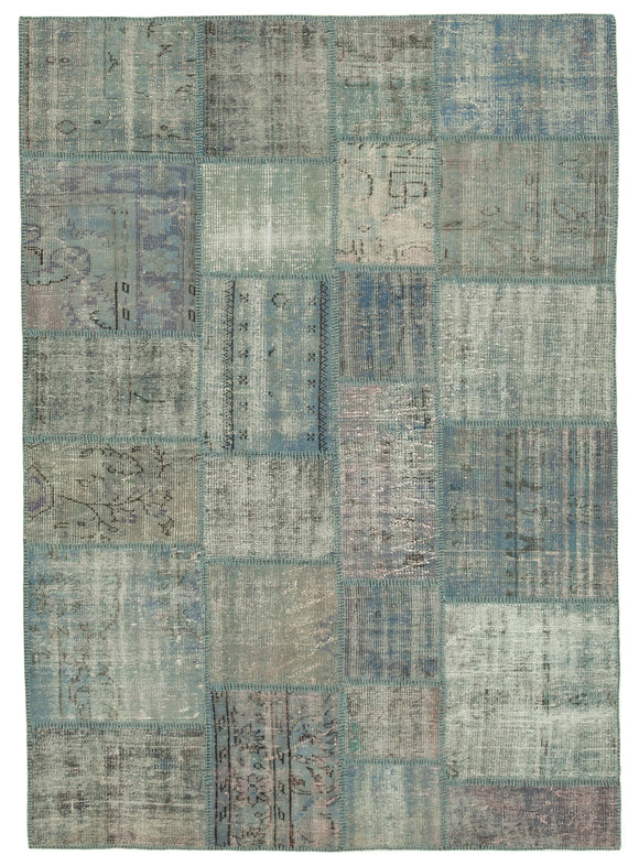 5' 9'' x 8' 0'' Hand-Knotted Turkish Patchwork Rug