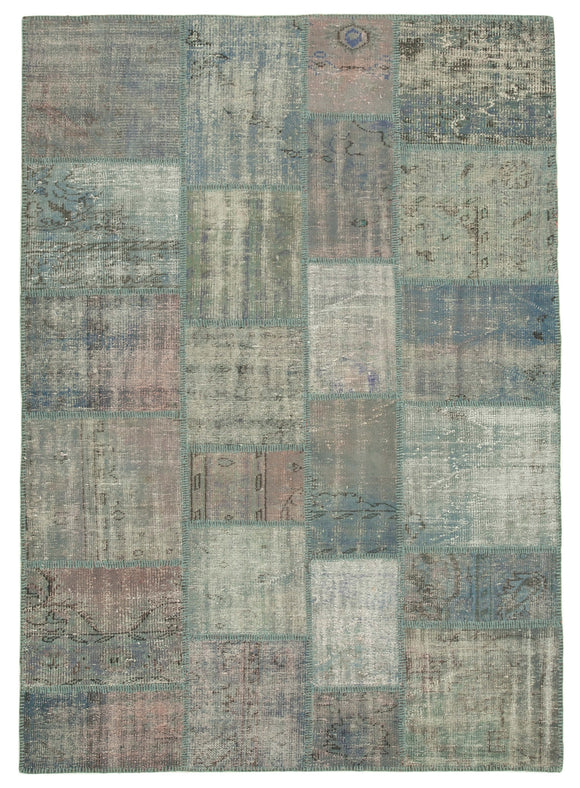 5' 10'' x 8' 1'' Hand-Knotted Turkish Patchwork Rug