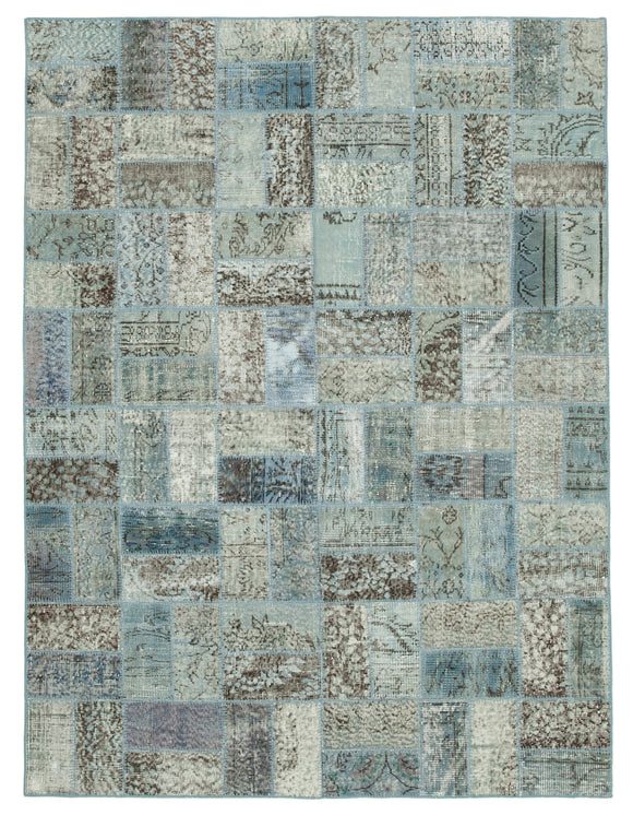 5' 10'' x 7' 9'' Hand-Knotted Turkish Patchwork Rug