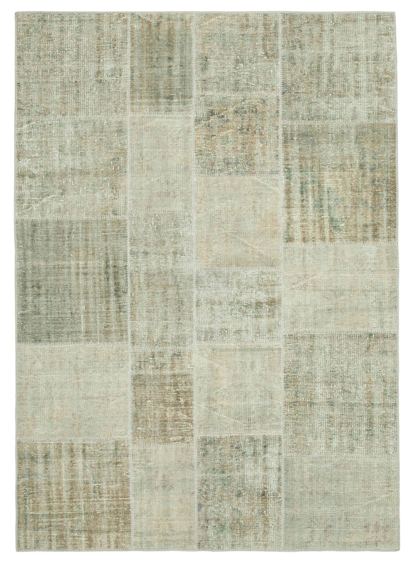 5' 7'' x 7' 10'' Hand-Knotted Turkish Patchwork Rug