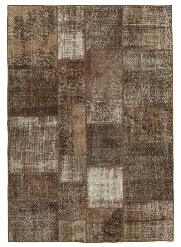 5' 7'' x 7' 11'' Hand-Knotted Turkish Patchwork Rug