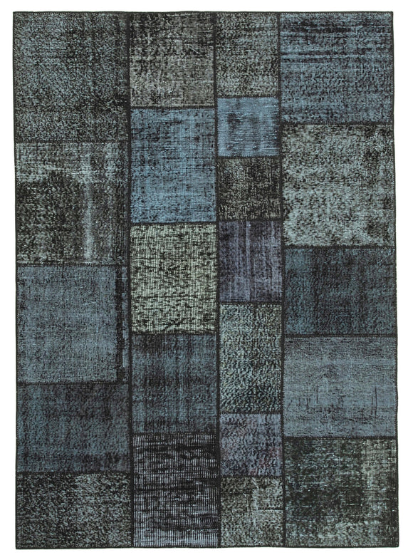 5' 7'' x 7' 10'' Hand-Knotted Turkish Patchwork Rug