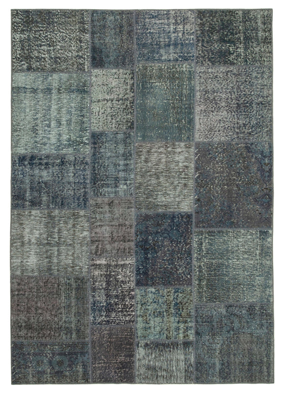 5' 7'' x 7' 11'' Hand-Knotted Turkish Patchwork Rug