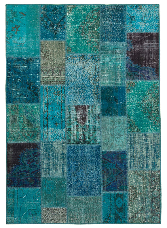 5' 7'' x 7' 11'' Hand-Knotted Turkish Patchwork Rug