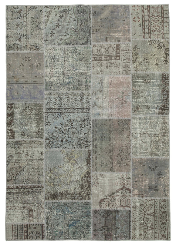 5' 8'' x 8' 0'' Hand-Knotted Turkish Patchwork Rug