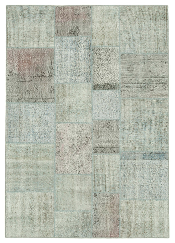 5' 7'' x 7' 11'' Hand-Knotted Turkish Patchwork Rug