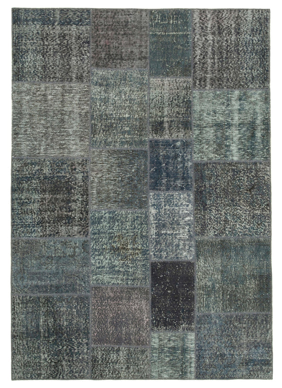 5' 7'' x 7' 11'' Hand-Knotted Turkish Patchwork Rug