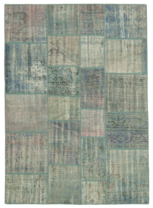 5' 9'' x 8' 0'' Hand-Knotted Turkish Patchwork Rug