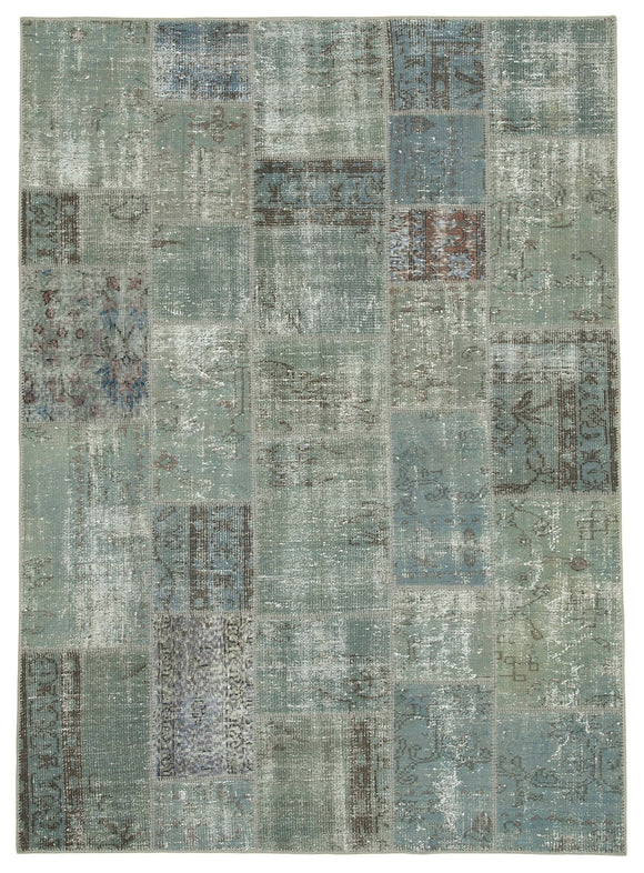 5' 9'' x 7' 10'' Hand-Knotted Turkish Patchwork Rug